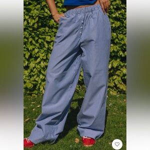 NWT Daily Drills Blue Poplin Resort Striped Pants- Sold Out